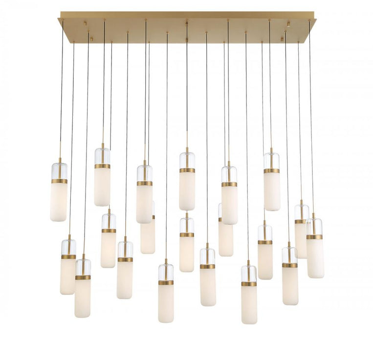 Verona, 20 Light Rectangular Led Chandelier, Painted Antique Brass | 12248-030