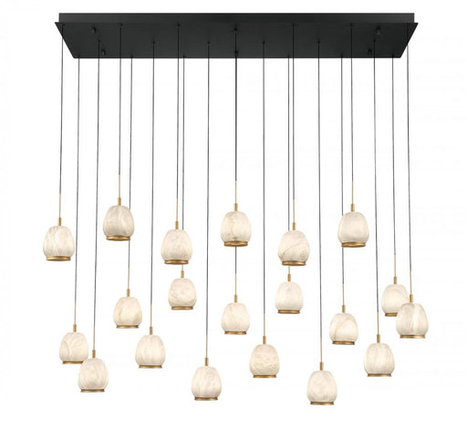Lucidata, 20 Light Rectangular Led Chandelier, Matte Black | 12250-02