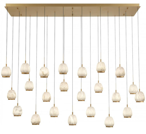 Lucidata, 23 Light Rectangular Led Chandelier, Painted Antique Brass | 12251-030