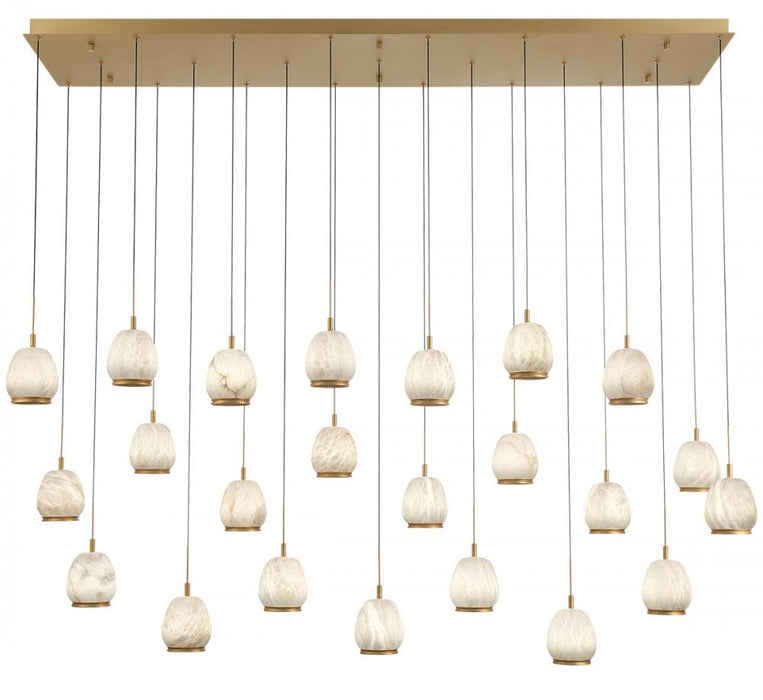 Lucidata, 23 Light Rectangular Led Chandelier, Painted Antique Brass | 12251-030