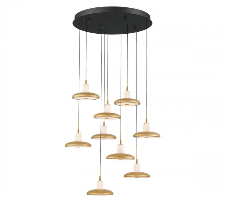 Mantova, 9 Light Round Led Chandelier, Matte Black | 12254-02