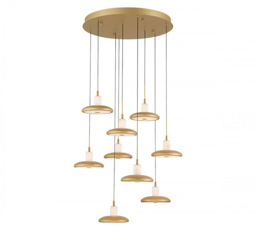 Mantova, 9 Light Round Led Chandelier, Painted Antique Brass | 12254-030