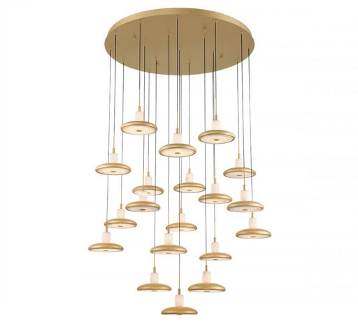 Mantova, 19 Light Round Led Chandelier, Painted Antique Brass | 12255-030