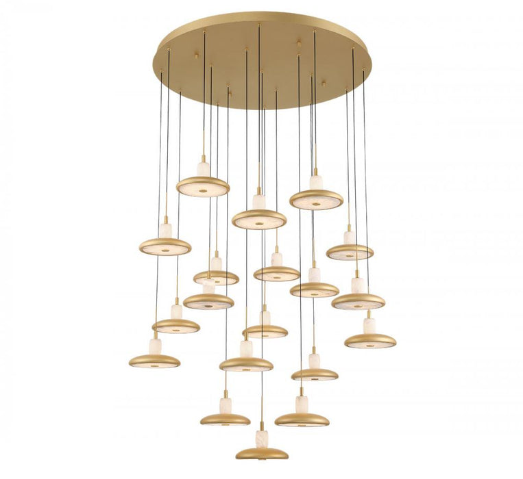 Mantova, 19 Light Round Led Chandelier, Painted Antique Brass | 12255-030