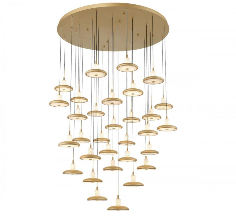 Mantova, 31 Light Round Led Chandelier, Painted Antique Brass | 12256-030