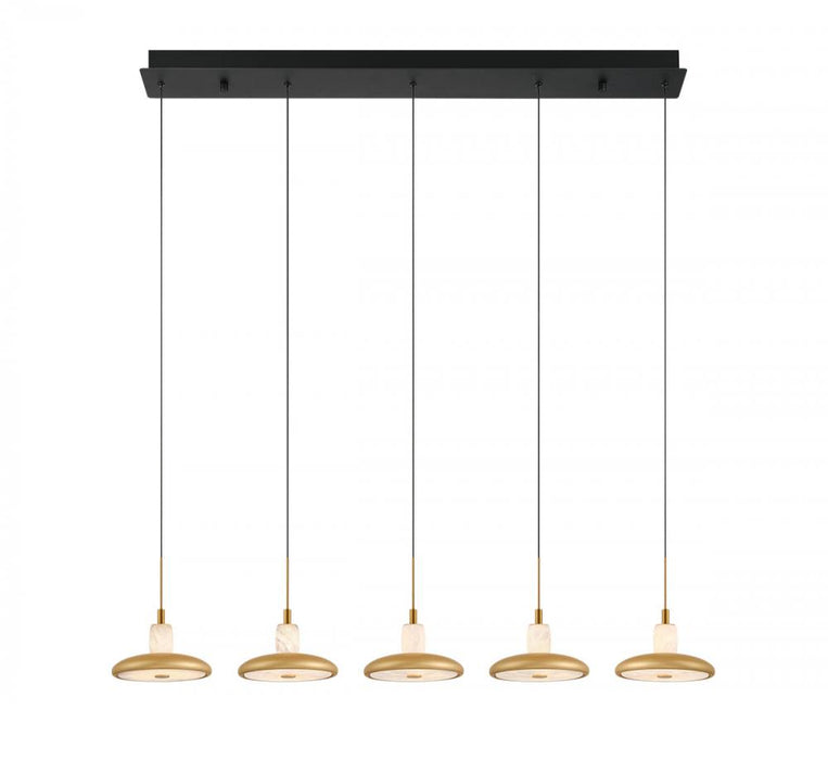 Mantova, 5 Light Linear Led Chandelier, Matte Black | 12257-02