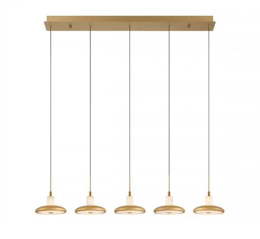 Mantova, 5 Light Linear Led Chandelier, Painted Antique Brass | 12257-030