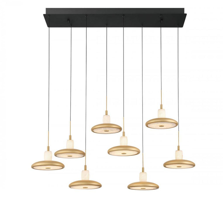 Mantova, 8 Light Rectangular Led Chandelier, Matte Black | 12258-02