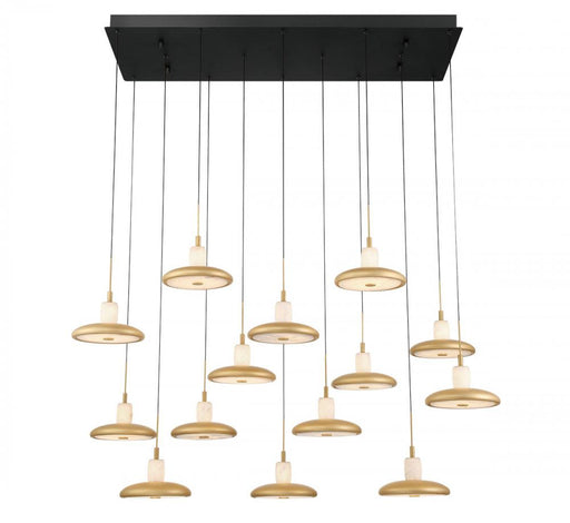 Mantova, 14 Light Rectangular Led Chandelier, Matte Black | 12259-02