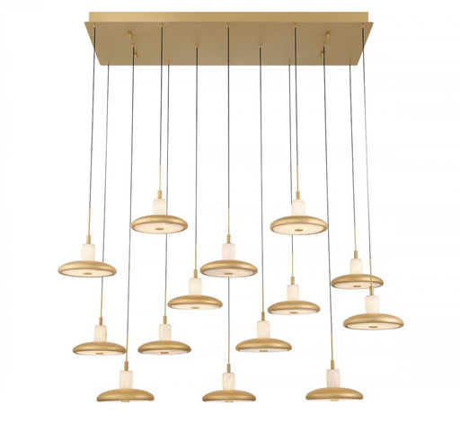 Mantova, 14 Light Rectangular Led Chandelier,painted Antique Brass | 12259-030