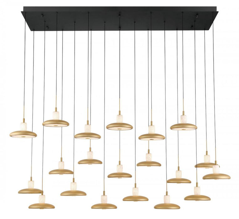 Mantova, 20 Light Rectangular Led Chandelier, Matte Black | 12260-02