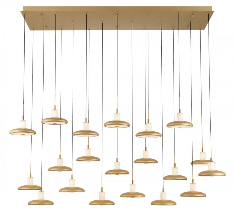 Mantova, 20 Light Rectangular Led Chandelier, Painted Antique Brass | 12260-030