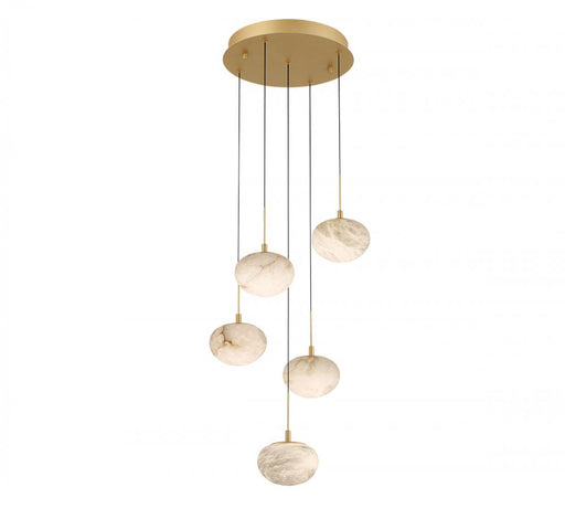 Calcolo, 5 Light Round Led Chandelier, Painted Antique Brass | 12262-030