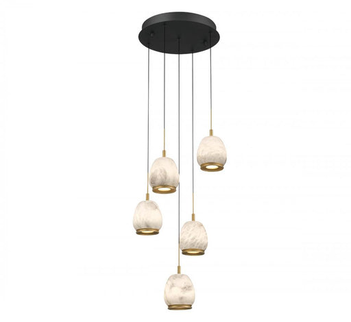 Lucidata, 5 Light Round Led Chandelier, Matte Black | 12263-02