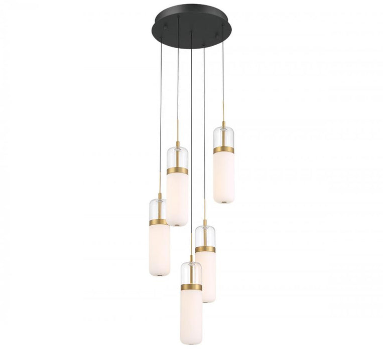 Verona, 5 Light Round Led Chandelier, Matte Black | 12264-02