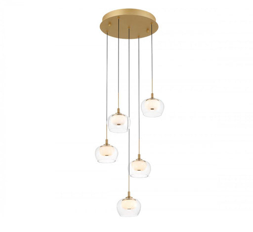 Manarola, 5 Light Round Led Chandelier, Painted Antique Brass | 12266-030