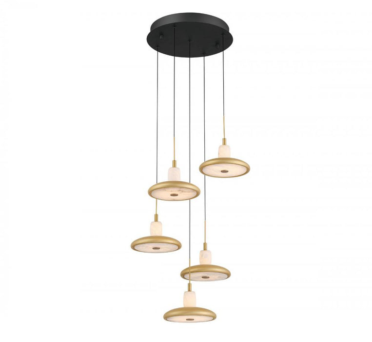Mantova, 5 Light Round Led Chandelier, Matte Black | 12268-02