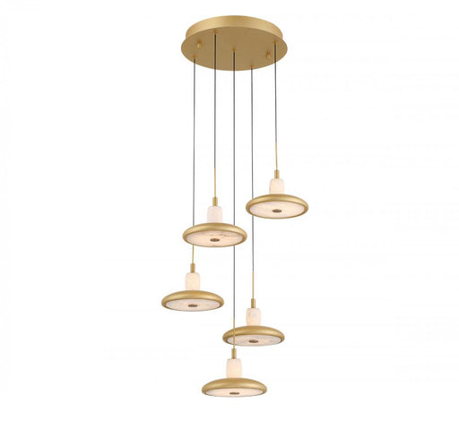 Mantova, 5 Light Round Led Chandelier, Painted Antique Brass | 12268-030
