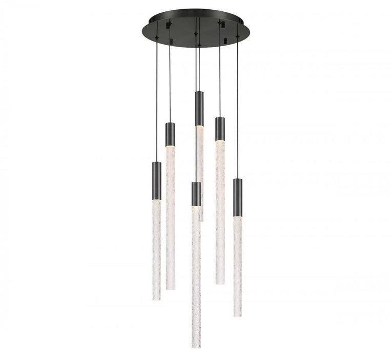 Gravina , 6 Light Led Chandelier, Brushed Gun Metal, Clear Crystal | 12271-048