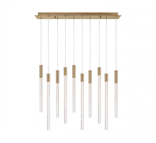 Gravina ,10 Light Rectangular Led Chandelier, Brushed Brass, Clear Crystal | 12274-037