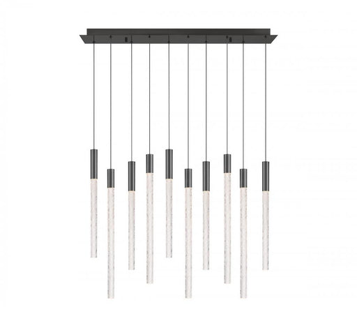 Gravina , 10 Light Rectangular Led Chandelier, Brushed Gun Metal, Clear Crystal | 12274-048