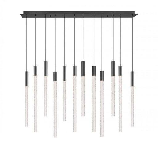 Gravina , 12 Light Rectangular Led Chandelier, Brushed Gun Metal, Clear Crystal | 12275-048