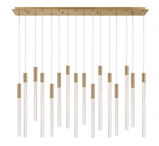 Gravina ,16 Light Rectangular Led Chandelier, Brushed Brass, Clear Crystal | 12276-037