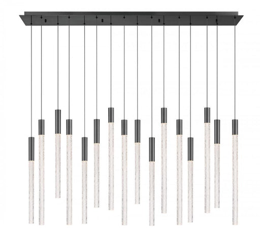 Gravina , 16 Light Rectangular Led Chandelier, Brushed Gun Metal, Clear Crystal | 12276-048