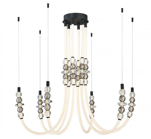 Alcamo, 6 Light Led Chandelier, Matte Black | 12284-02