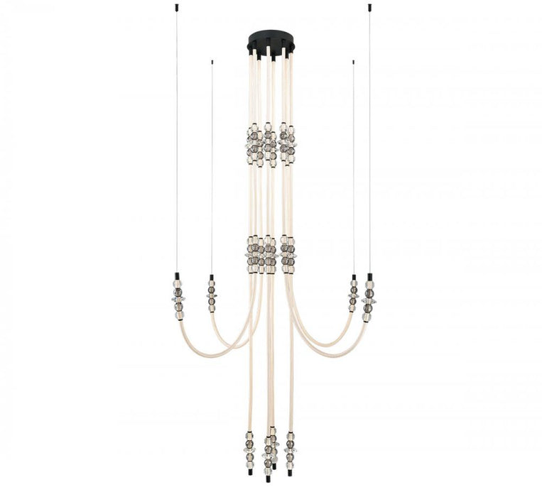 Alcamo, 8 Light Led Chandelier, Matte Black | 12285-02