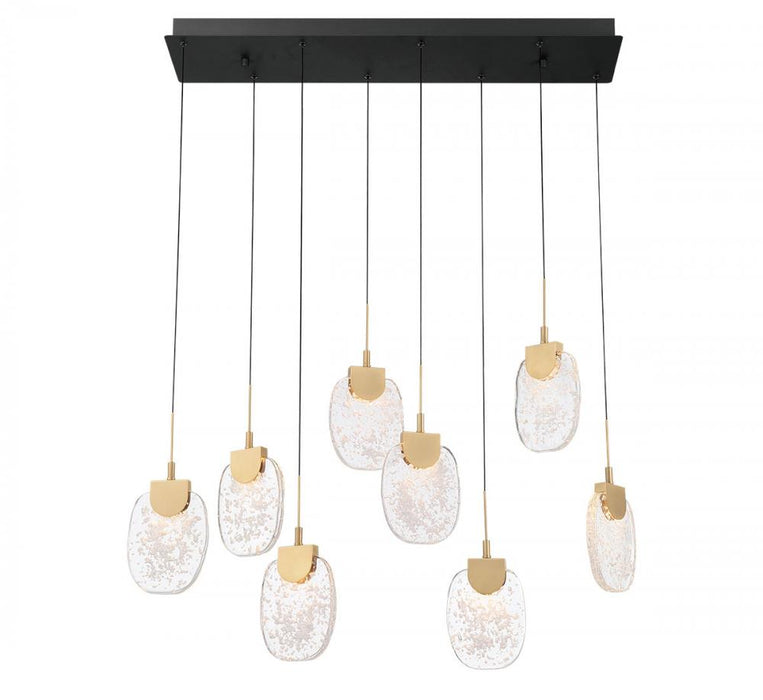 Castelo, 8 Light Rectangular Led Chandelier, Matte Black | 12293-02