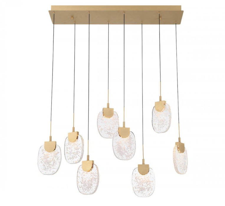 Castelo, 8 Light Rectangular Led Chandelier, Painted Antique Brass | 12293-030