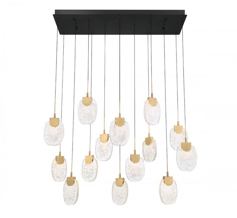 Castelo, 14 Light Rectangular Led Chandelier, Matte Black | 12294-02