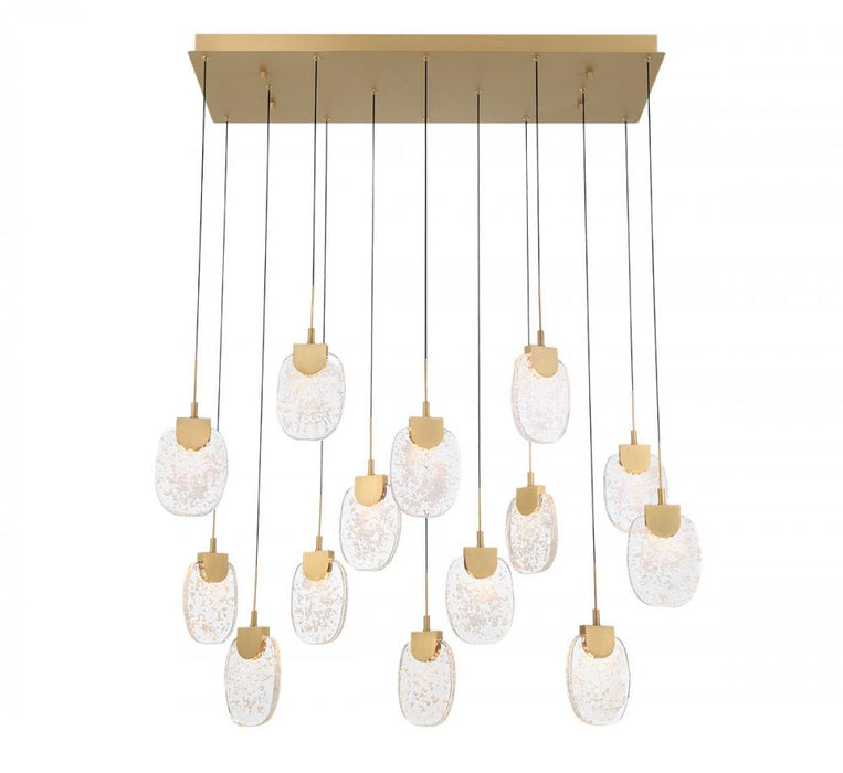 Castelo, 14 Light Rectangular Led Chandelier, Painted Antique Brass | 12294-030