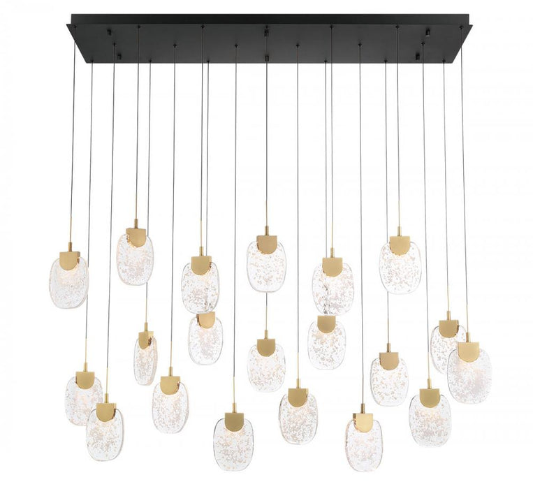 Castelo, 20 Light Rectangular Led Chandelier, Matte Black | 12295-02