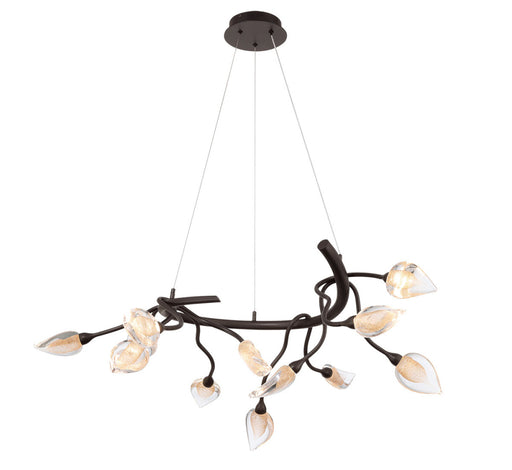 Modena 12 Light Round Led Chandelier Black With Gold Accent | 12306-043