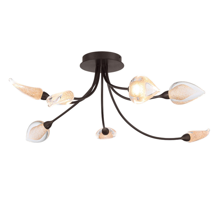 Modena,7 Light Led Ceiling Mount Black With Gold Accent | 12310-043