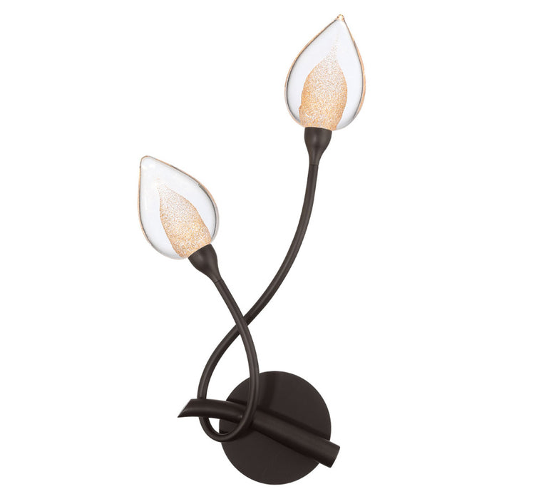 Modena,2 Light Led Wall Mount Black With Gold Accent | 12311-043