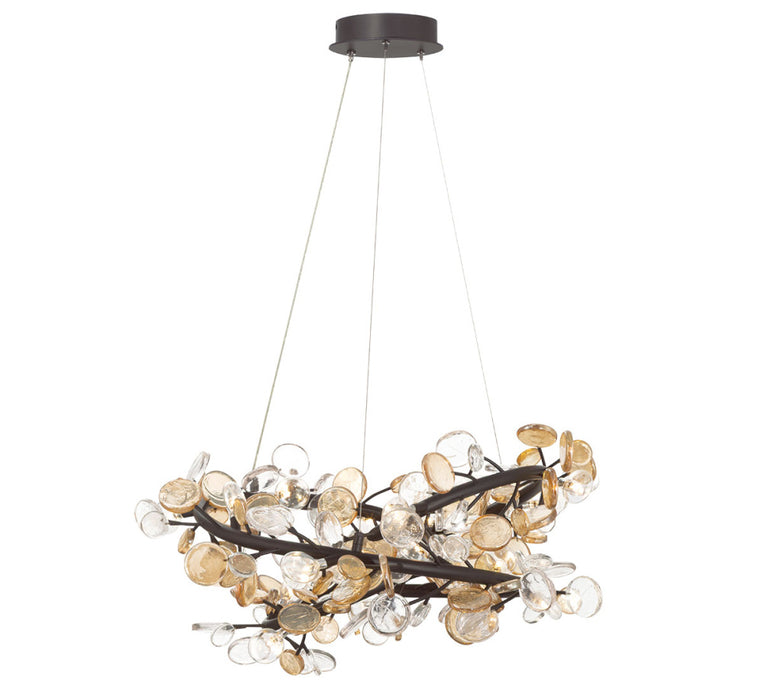 Pisa 19 Light Led Chandelier Black With Gold Accent | 12326-043