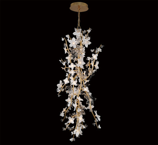 Fiori 65 Light Led Grand Chandelier Gold Leaf | 12334-028