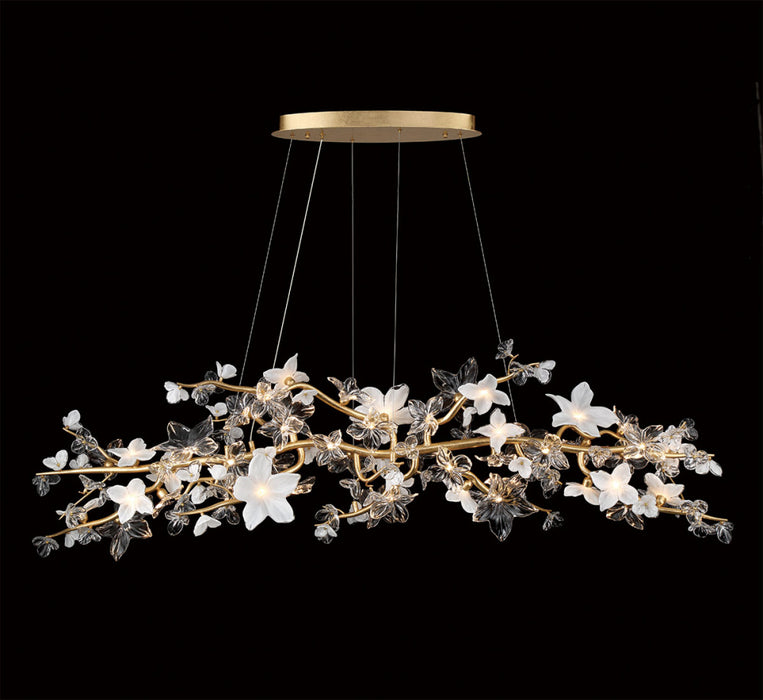 Fiori 47 Light Oval Led Chandelier Gold Leaf | 12337-028