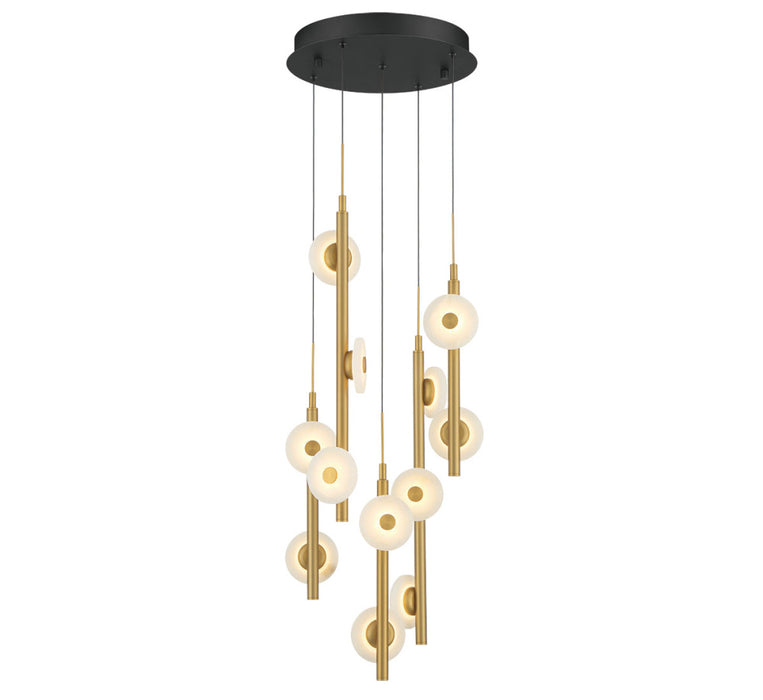 Etna 12 Light Round Led Chandelier Matte Black | 12360-02