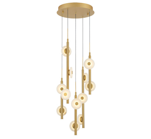 Etna 12 Light Round Led Chandelier Painted Antique Brass | 12360-030