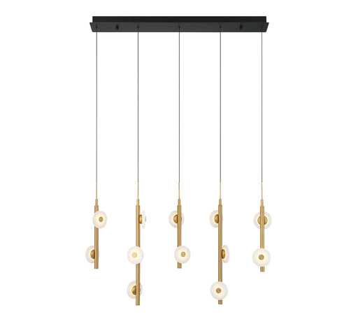 Etna 12 Light Linear Led Chandelier Matte Black | 12364-02