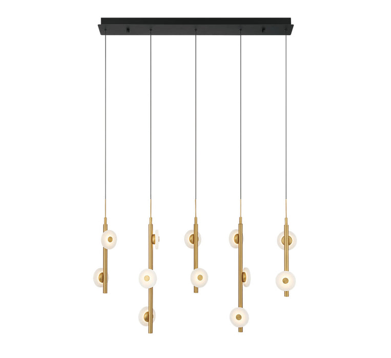 Etna 12 Light Linear Led Chandelier Matte Black | 12364-02