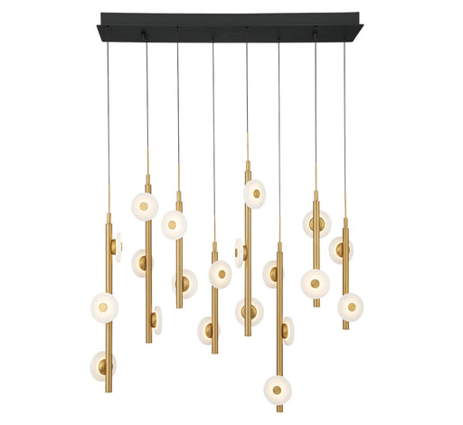 Etna 20 Light Rectangular Led Chandelier Matte Black | 12365-02