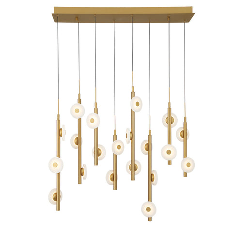 Etna 20 Light Rectangular Led Chandelier Painted Antique Brass | 12365-030