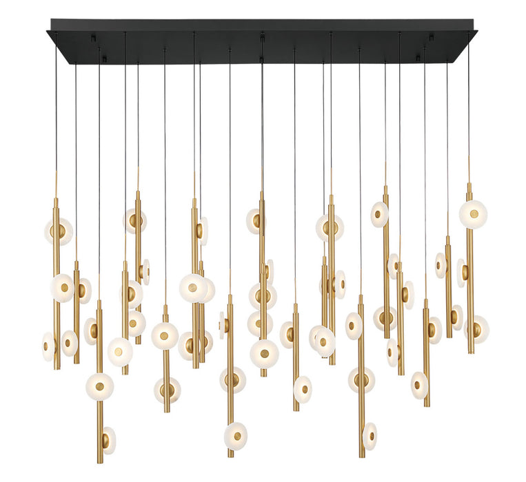 Etna,50 Light Rectangular Led Chandelier Matte Black | 12367-02