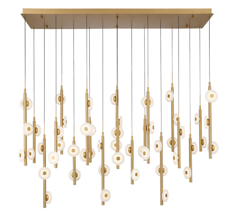 Etna 50 Lightrectangular Led Chandelier Painted Antique Brass | 12367-030