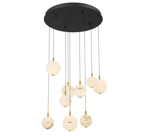 Corfu 9 Light Round Led Chandelier Matte Black | 12372-02